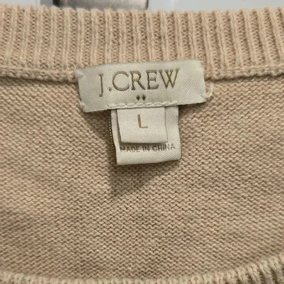 J. Crew beige 3/4 sleeve embellished blouse - Picture 2 of 6